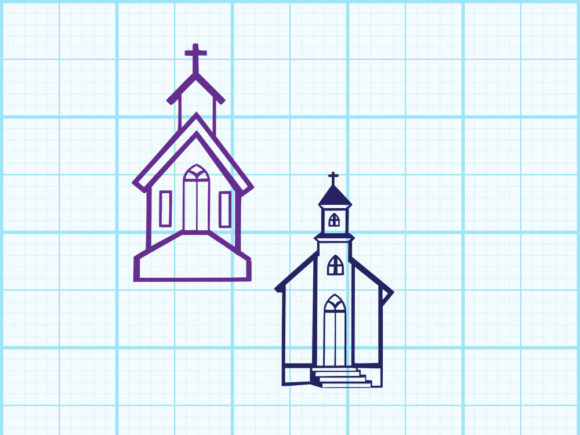 Christian Jesus Church Icon Graphics for Crafts