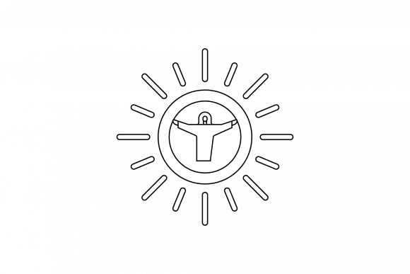 Easter the Bright Light of Jesus in Flat Graphics & Icons