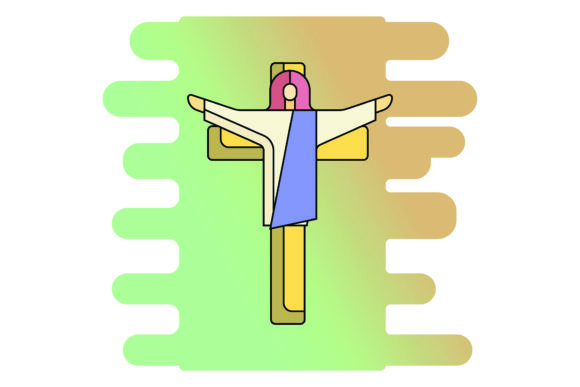 Icon Easter Flat Jesus Color Outline – Free Graphics Review