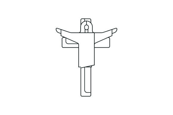 Icon Easter Flat Jesus Coloring Page: Free Graphics for Crafters