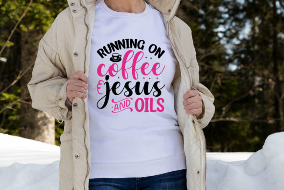 Running on Coffee Jesus Oils Graphics for Crafts & Selling